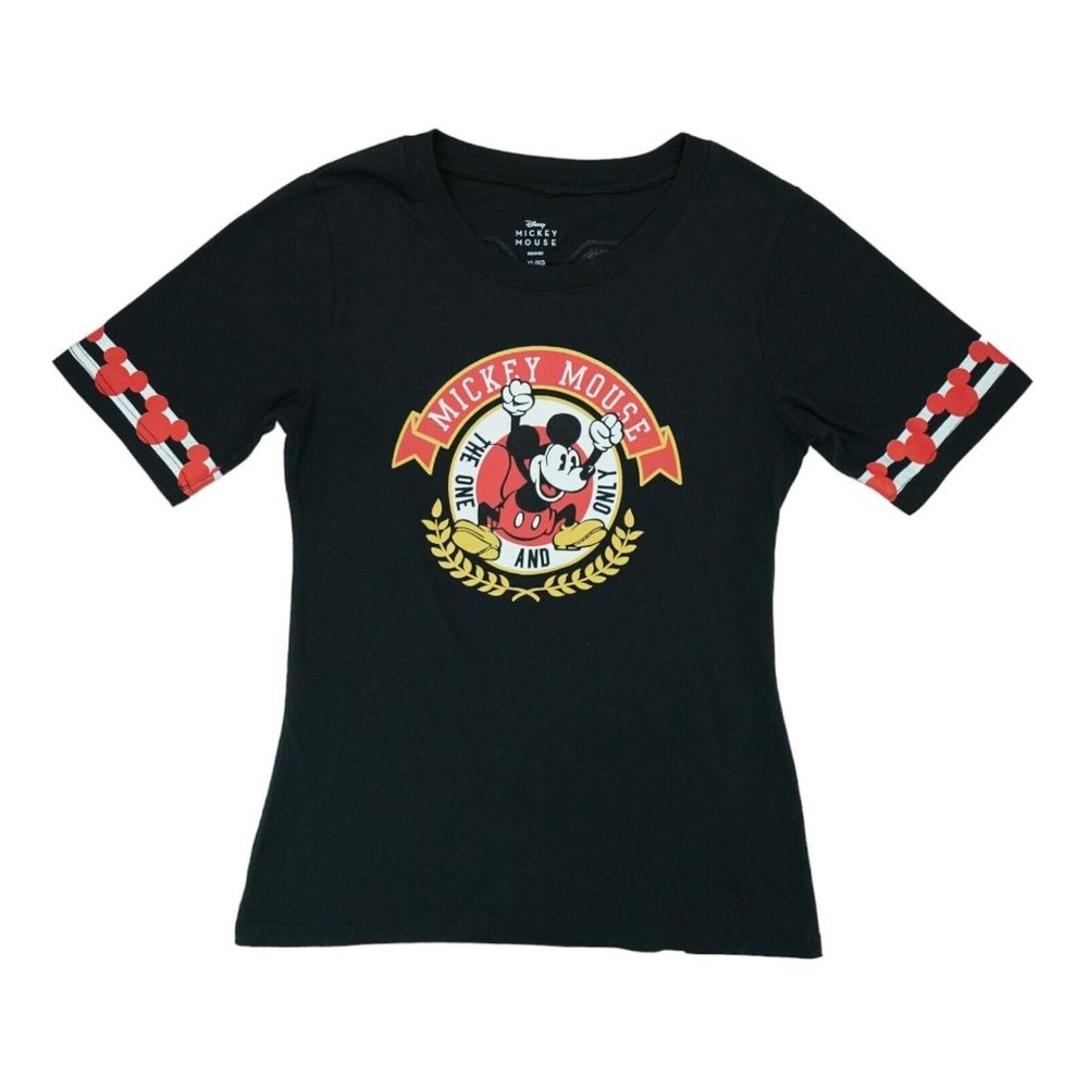 Disney Mickey Mouse Juniors Size XL "The One And‎ Only" Black T Shirt #28